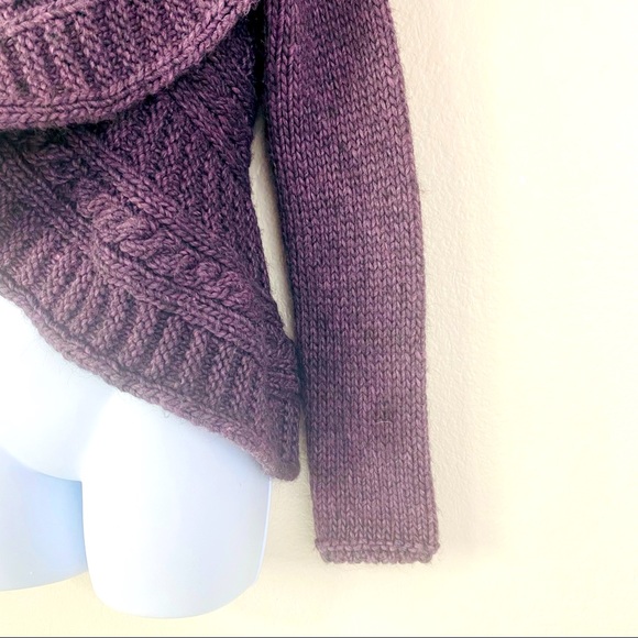 Elsamanda Purple Chunky Knit Circle Alpaca Wool Blend Sweater Size S - Picture 8 of 11